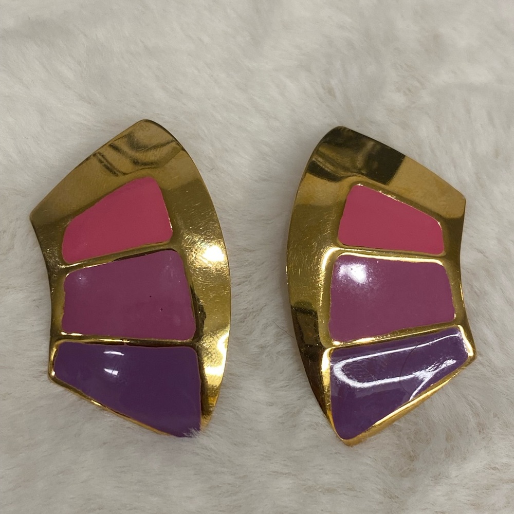 Vintage Pink/Purple Post Earrings